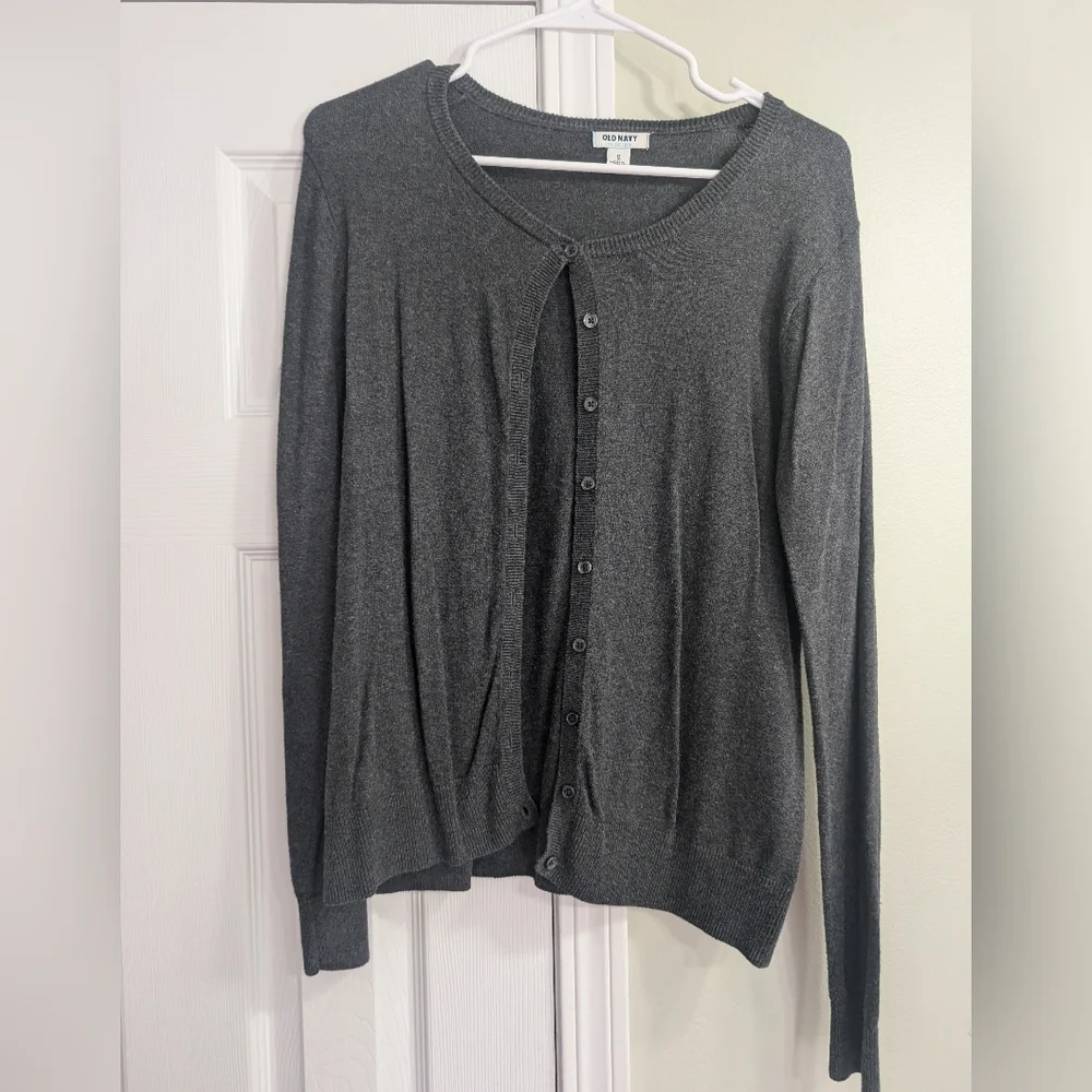 Old Navy Classic Gray Button Cardigan - Picture 1 of 4